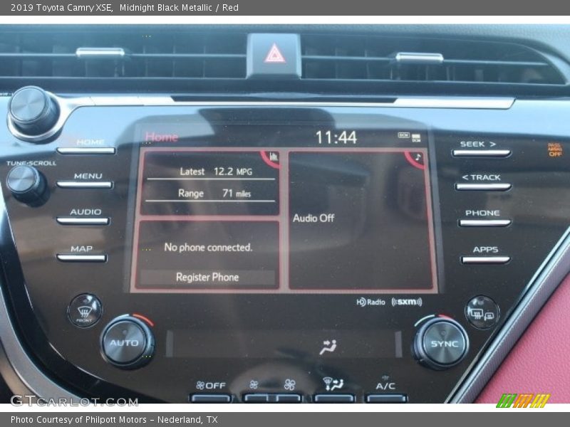 Midnight Black Metallic / Red 2019 Toyota Camry XSE