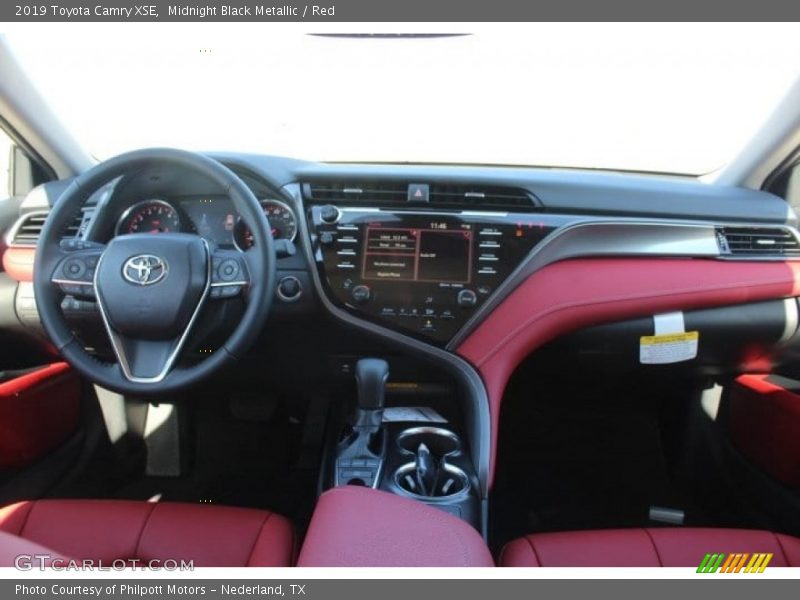 Midnight Black Metallic / Red 2019 Toyota Camry XSE