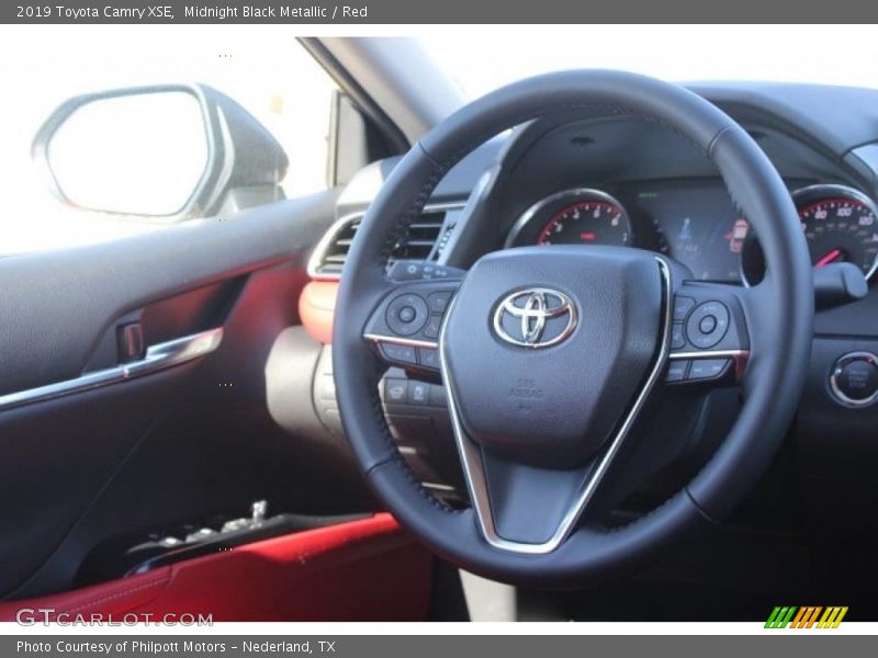 Midnight Black Metallic / Red 2019 Toyota Camry XSE