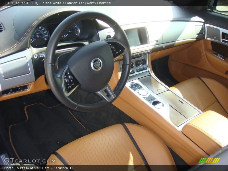 Polaris White / London Tan/Warm Charcoal 2013 Jaguar XF 3.0