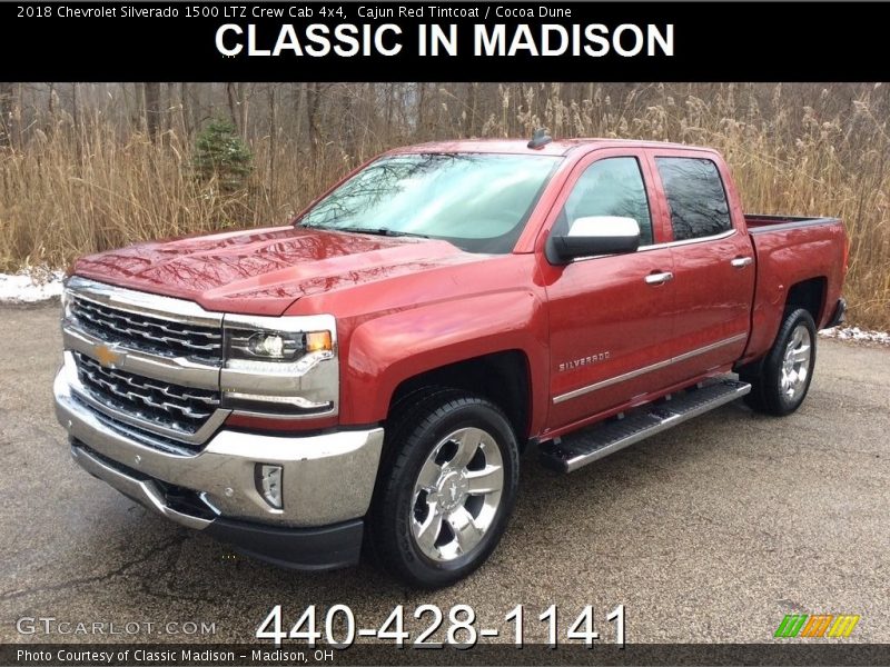 Cajun Red Tintcoat / Cocoa Dune 2018 Chevrolet Silverado 1500 LTZ Crew Cab 4x4