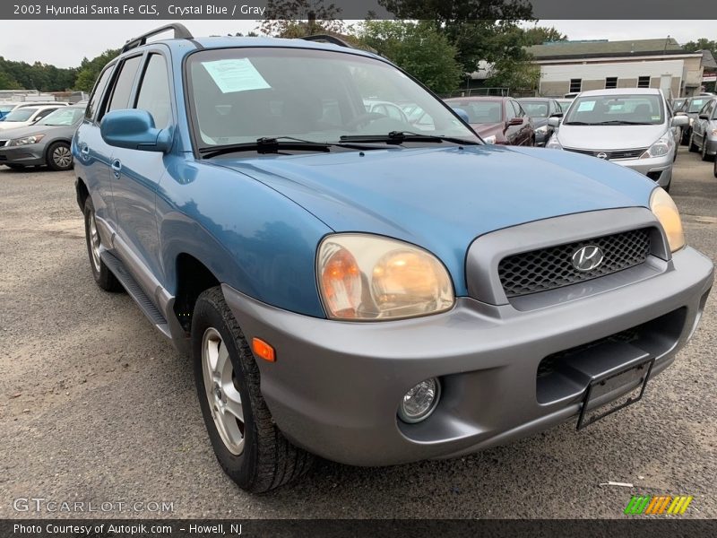 Crystal Blue / Gray 2003 Hyundai Santa Fe GLS