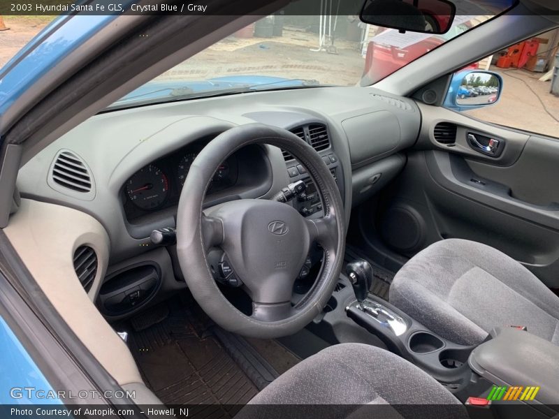 Crystal Blue / Gray 2003 Hyundai Santa Fe GLS