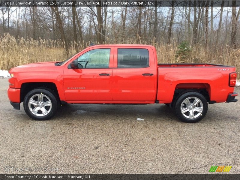 Red Hot / Dark Ash/Jet Black 2018 Chevrolet Silverado 1500 Custom Crew Cab 4x4