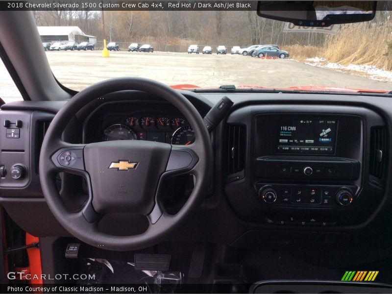 Red Hot / Dark Ash/Jet Black 2018 Chevrolet Silverado 1500 Custom Crew Cab 4x4