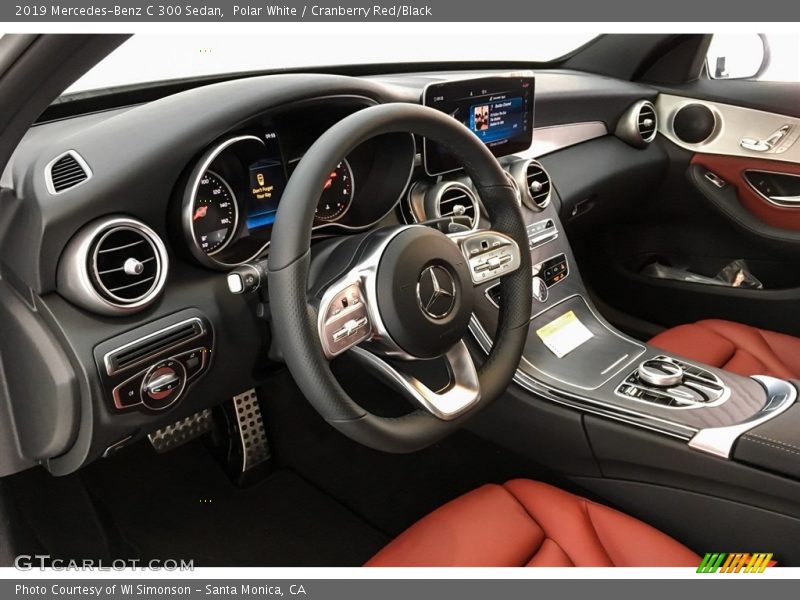 Polar White / Cranberry Red/Black 2019 Mercedes-Benz C 300 Sedan