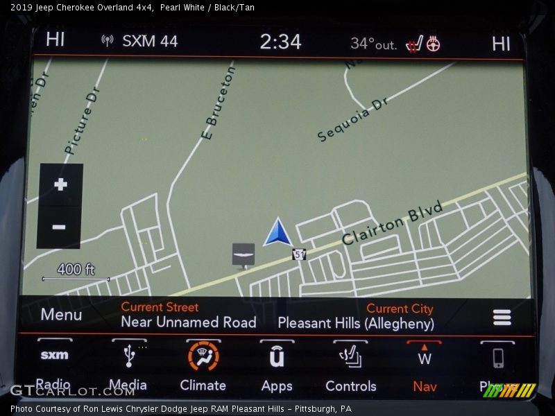 Navigation of 2019 Cherokee Overland 4x4