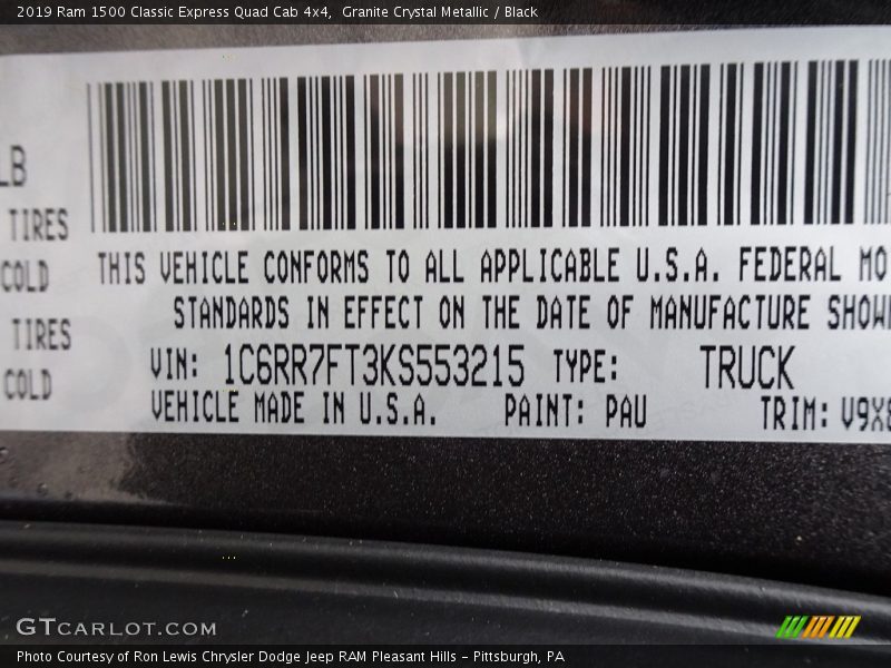 Granite Crystal Metallic / Black 2019 Ram 1500 Classic Express Quad Cab 4x4