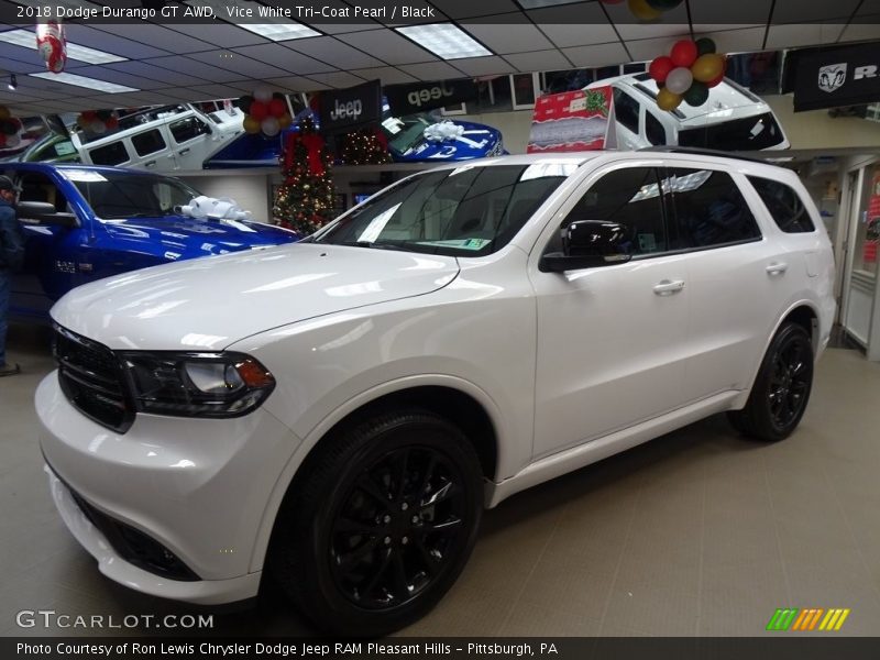 Vice White Tri-Coat Pearl / Black 2018 Dodge Durango GT AWD