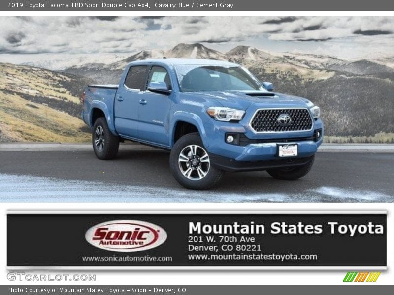Cavalry Blue / Cement Gray 2019 Toyota Tacoma TRD Sport Double Cab 4x4