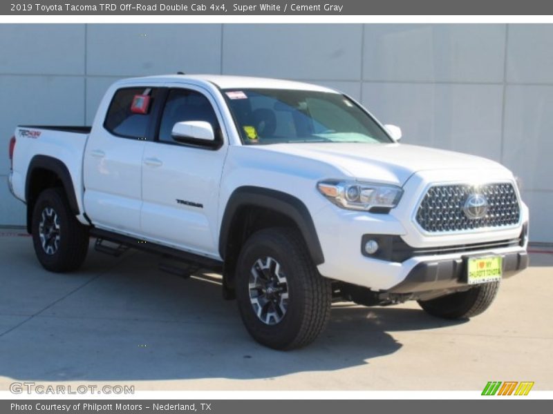 Super White / Cement Gray 2019 Toyota Tacoma TRD Off-Road Double Cab 4x4