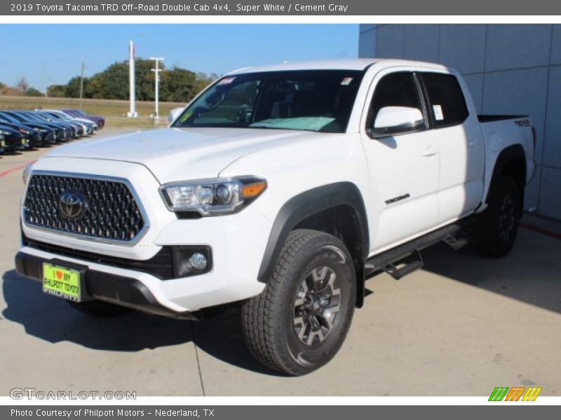Super White / Cement Gray 2019 Toyota Tacoma TRD Off-Road Double Cab 4x4