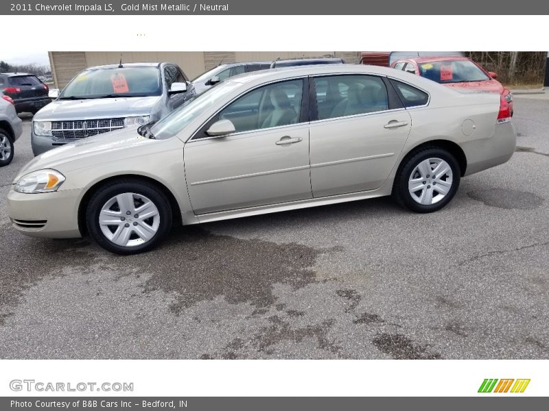 Gold Mist Metallic / Neutral 2011 Chevrolet Impala LS