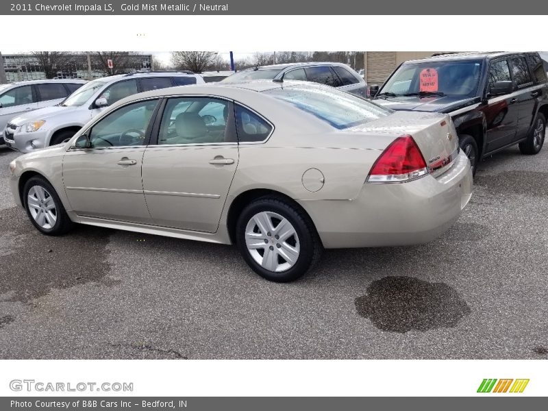 Gold Mist Metallic / Neutral 2011 Chevrolet Impala LS