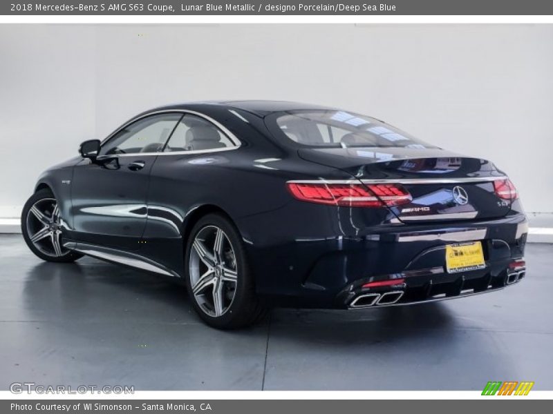 Lunar Blue Metallic / designo Porcelain/Deep Sea Blue 2018 Mercedes-Benz S AMG S63 Coupe