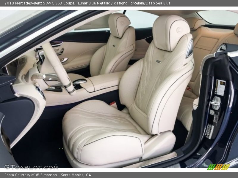  2018 S AMG S63 Coupe designo Porcelain/Deep Sea Blue Interior