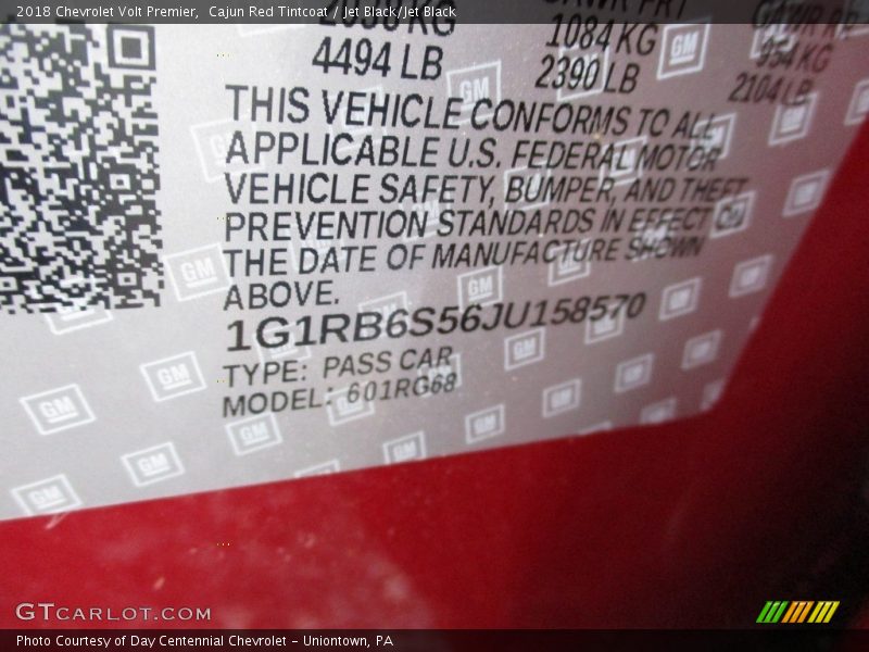 Cajun Red Tintcoat / Jet Black/Jet Black 2018 Chevrolet Volt Premier
