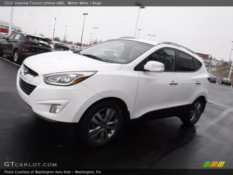 Winter White / Beige 2015 Hyundai Tucson Limited AWD