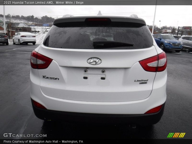 Winter White / Beige 2015 Hyundai Tucson Limited AWD