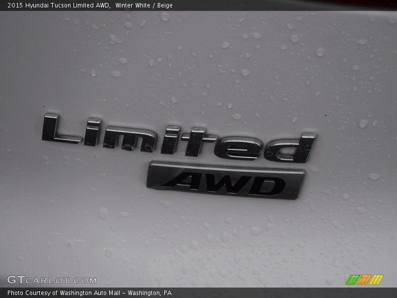 Winter White / Beige 2015 Hyundai Tucson Limited AWD
