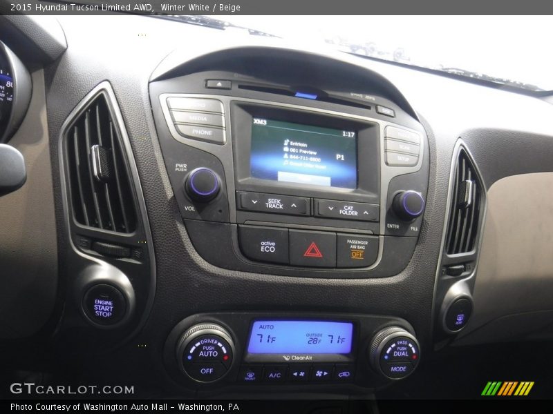 Winter White / Beige 2015 Hyundai Tucson Limited AWD