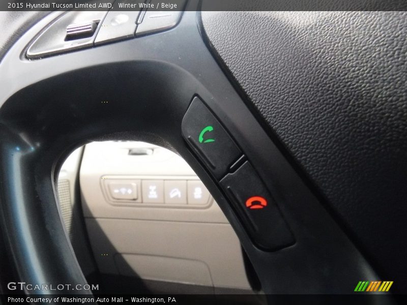 Winter White / Beige 2015 Hyundai Tucson Limited AWD