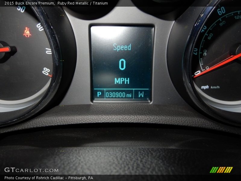 Ruby Red Metallic / Titanium 2015 Buick Encore Premium