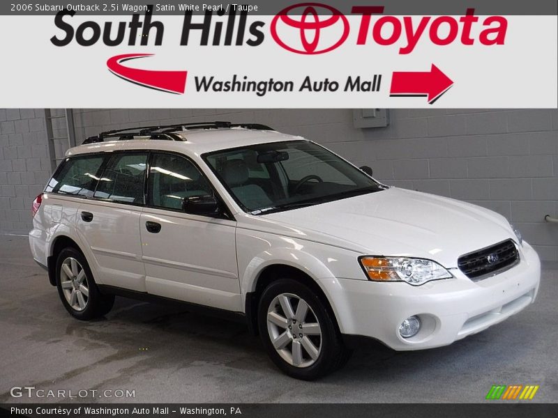 Satin White Pearl / Taupe 2006 Subaru Outback 2.5i Wagon