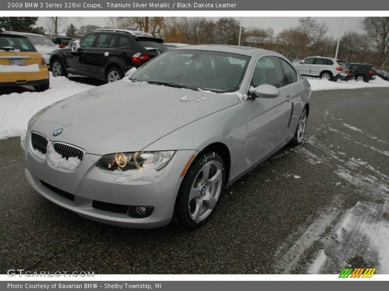 Titanium Silver Metallic / Black Dakota Leather 2009 BMW 3 Series 328xi Coupe
