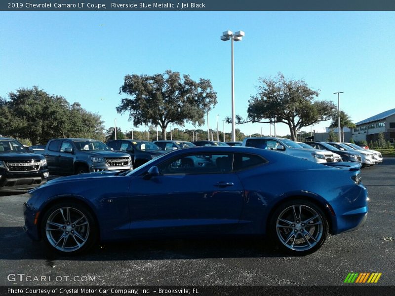 Riverside Blue Metallic / Jet Black 2019 Chevrolet Camaro LT Coupe