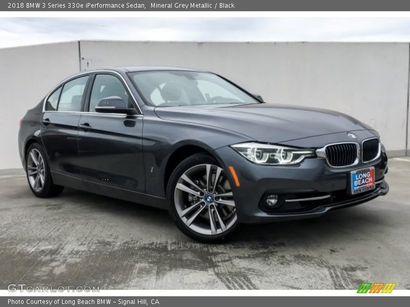 Mineral Grey Metallic / Black 2018 BMW 3 Series 330e iPerformance Sedan