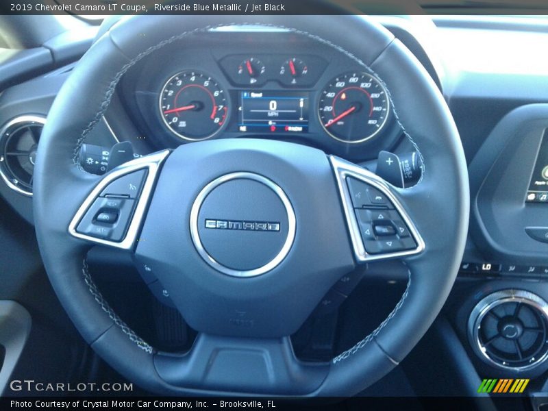 Riverside Blue Metallic / Jet Black 2019 Chevrolet Camaro LT Coupe
