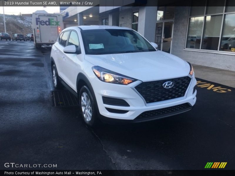 Winter White / Gray 2019 Hyundai Tucson SE AWD