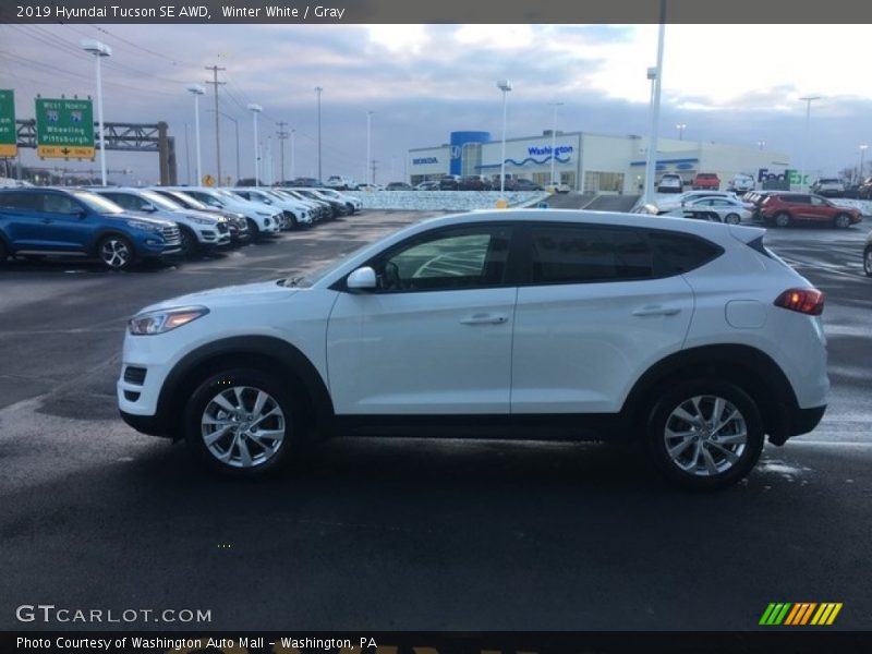 Winter White / Gray 2019 Hyundai Tucson SE AWD