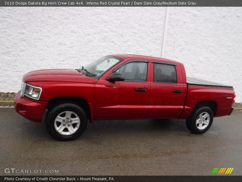 Inferno Red Crystal Pearl / Dark Slate Gray/Medium Slate Gray 2010 Dodge Dakota Big Horn Crew Cab 4x4