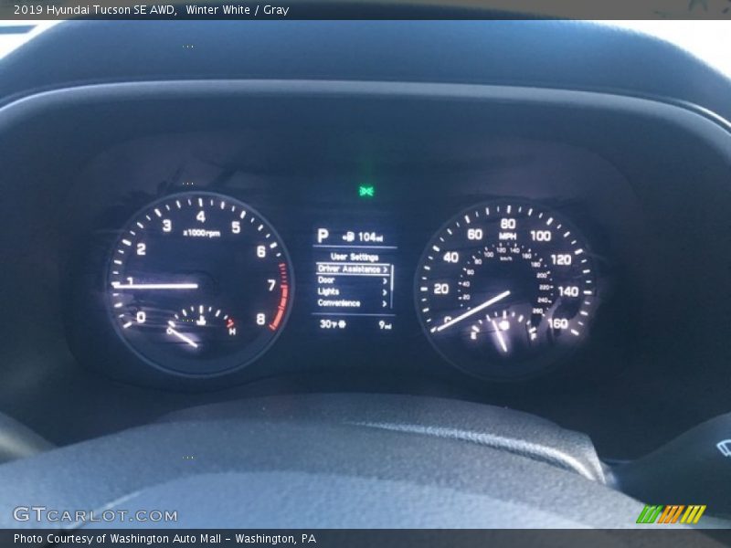Winter White / Gray 2019 Hyundai Tucson SE AWD