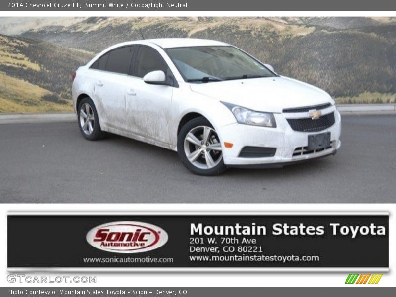 Summit White / Cocoa/Light Neutral 2014 Chevrolet Cruze LT