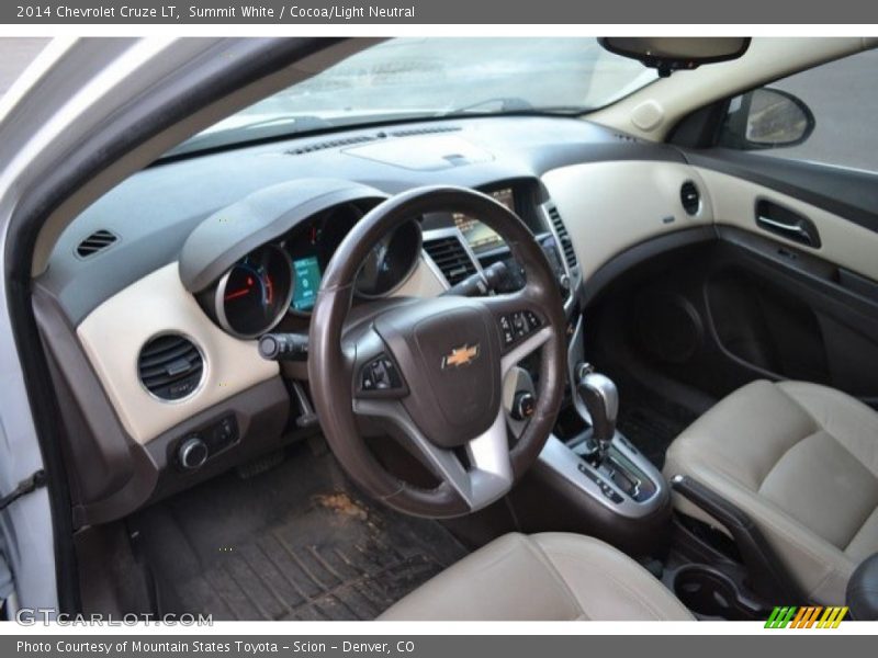 Summit White / Cocoa/Light Neutral 2014 Chevrolet Cruze LT