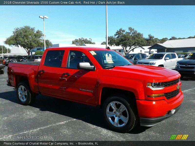 Red Hot / Dark Ash/Jet Black 2018 Chevrolet Silverado 1500 Custom Crew Cab 4x4