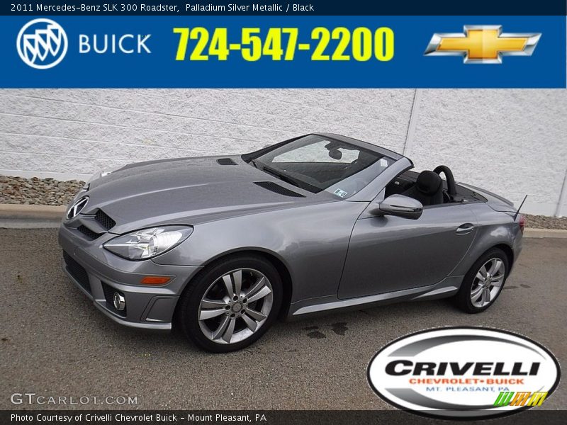 Palladium Silver Metallic / Black 2011 Mercedes-Benz SLK 300 Roadster