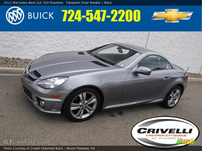 Palladium Silver Metallic / Black 2011 Mercedes-Benz SLK 300 Roadster