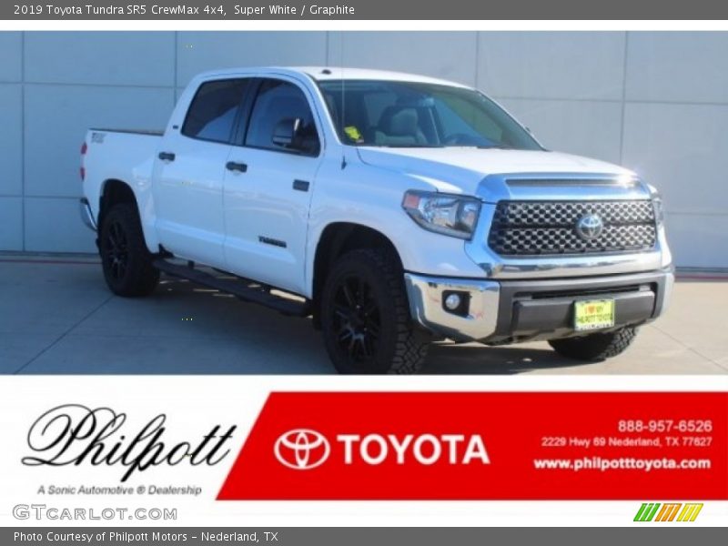 Super White / Graphite 2019 Toyota Tundra SR5 CrewMax 4x4