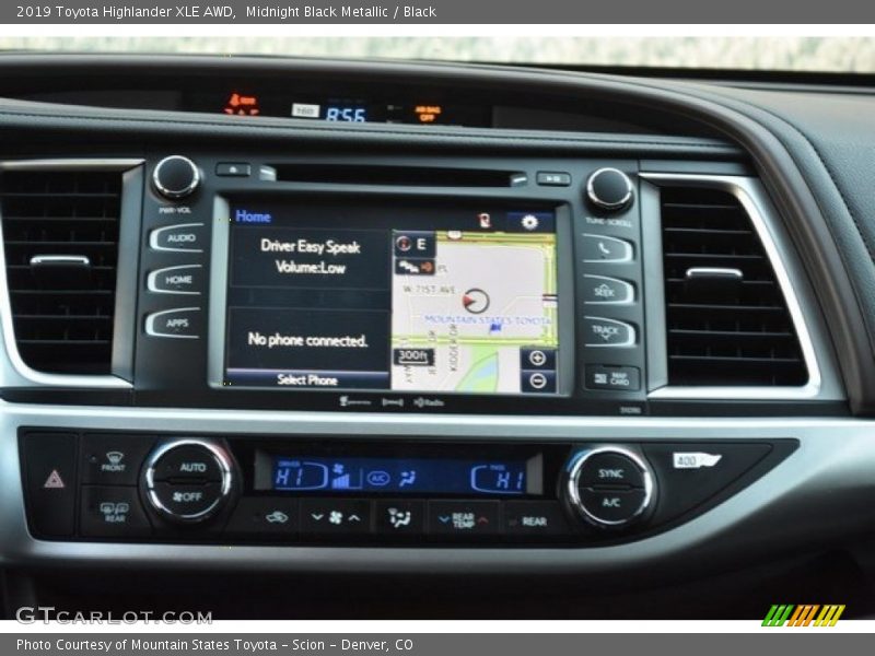 Midnight Black Metallic / Black 2019 Toyota Highlander XLE AWD
