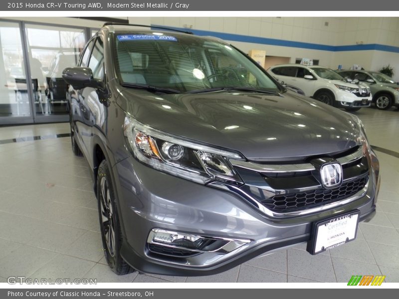 Modern Steel Metallic / Gray 2015 Honda CR-V Touring AWD