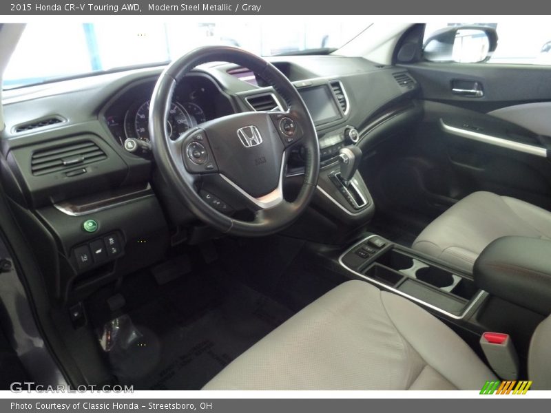 Modern Steel Metallic / Gray 2015 Honda CR-V Touring AWD