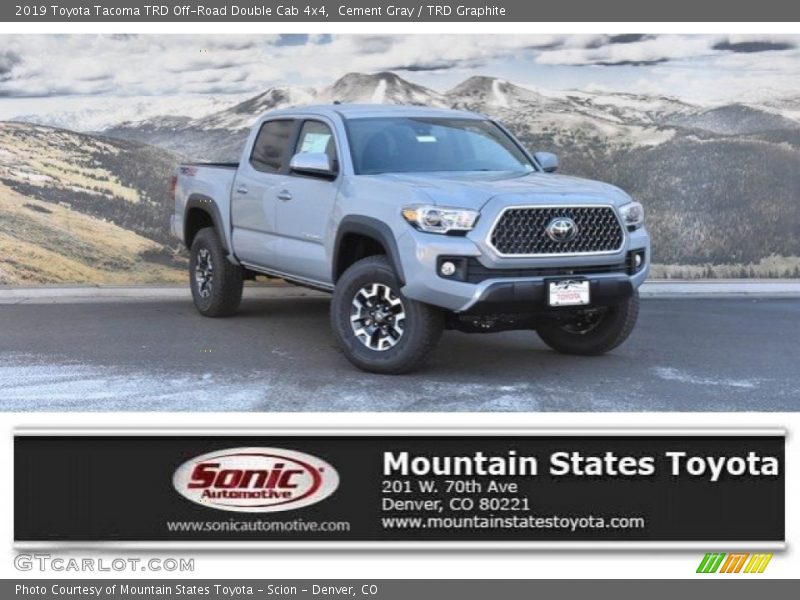 Cement Gray / TRD Graphite 2019 Toyota Tacoma TRD Off-Road Double Cab 4x4