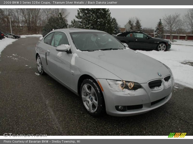 Titanium Silver Metallic / Black Dakota Leather 2009 BMW 3 Series 328xi Coupe