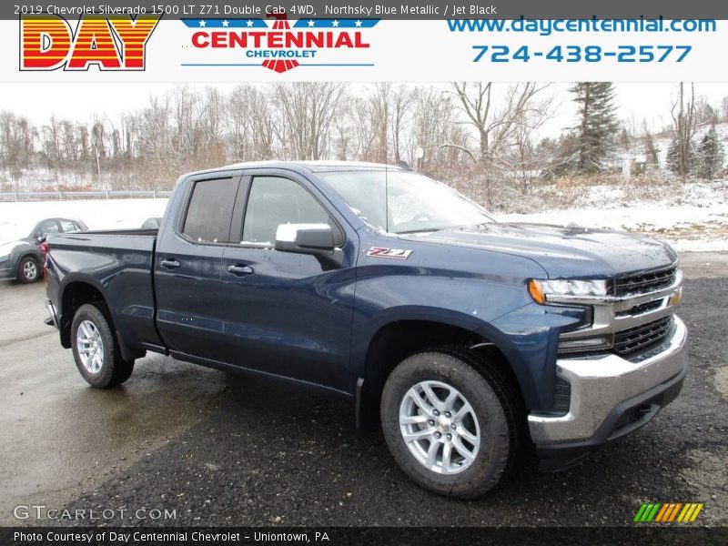 Northsky Blue Metallic / Jet Black 2019 Chevrolet Silverado 1500 LT Z71 Double Cab 4WD