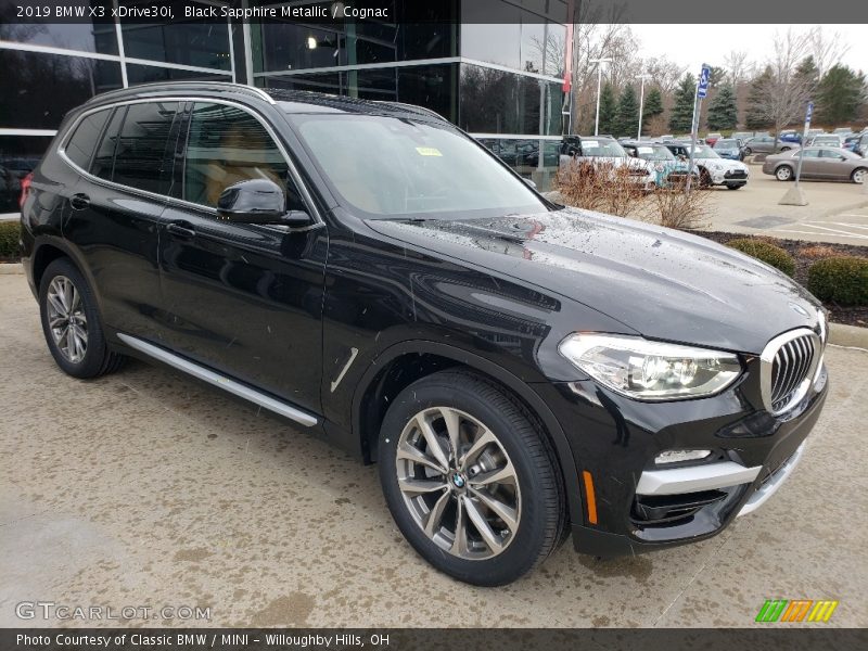 Black Sapphire Metallic / Cognac 2019 BMW X3 xDrive30i