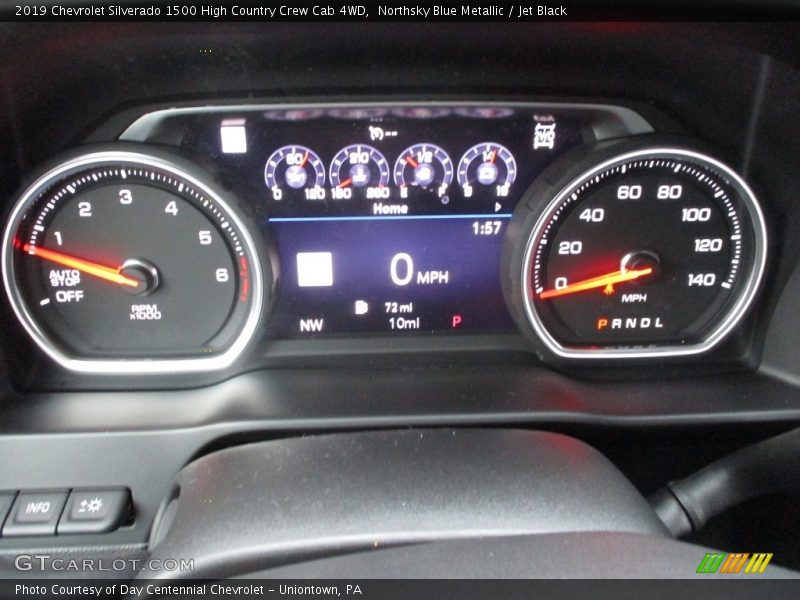 Northsky Blue Metallic / Jet Black 2019 Chevrolet Silverado 1500 High Country Crew Cab 4WD